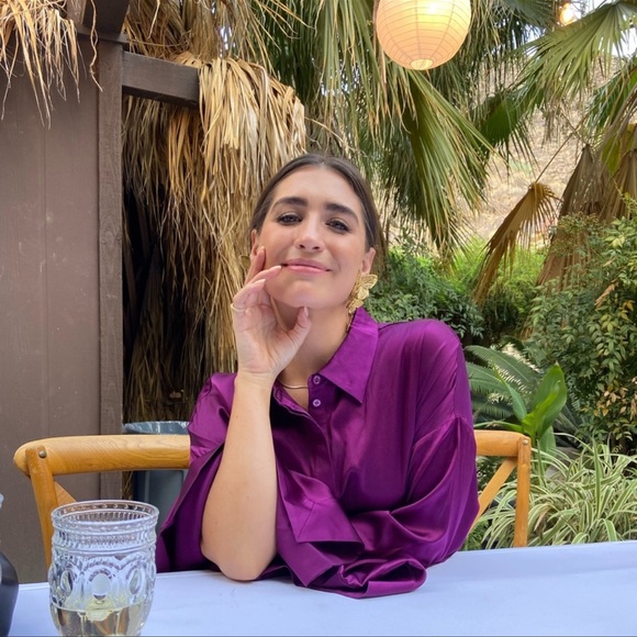 Retrofete Scottie Silk Mini Shirt Dress - Picture 9 of 15